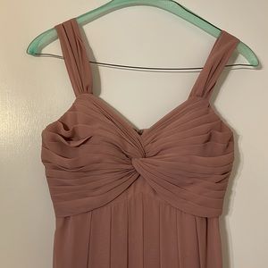 Azazie Dusty Rose; size A12 bridesmaid gown; altered to shorten the dress